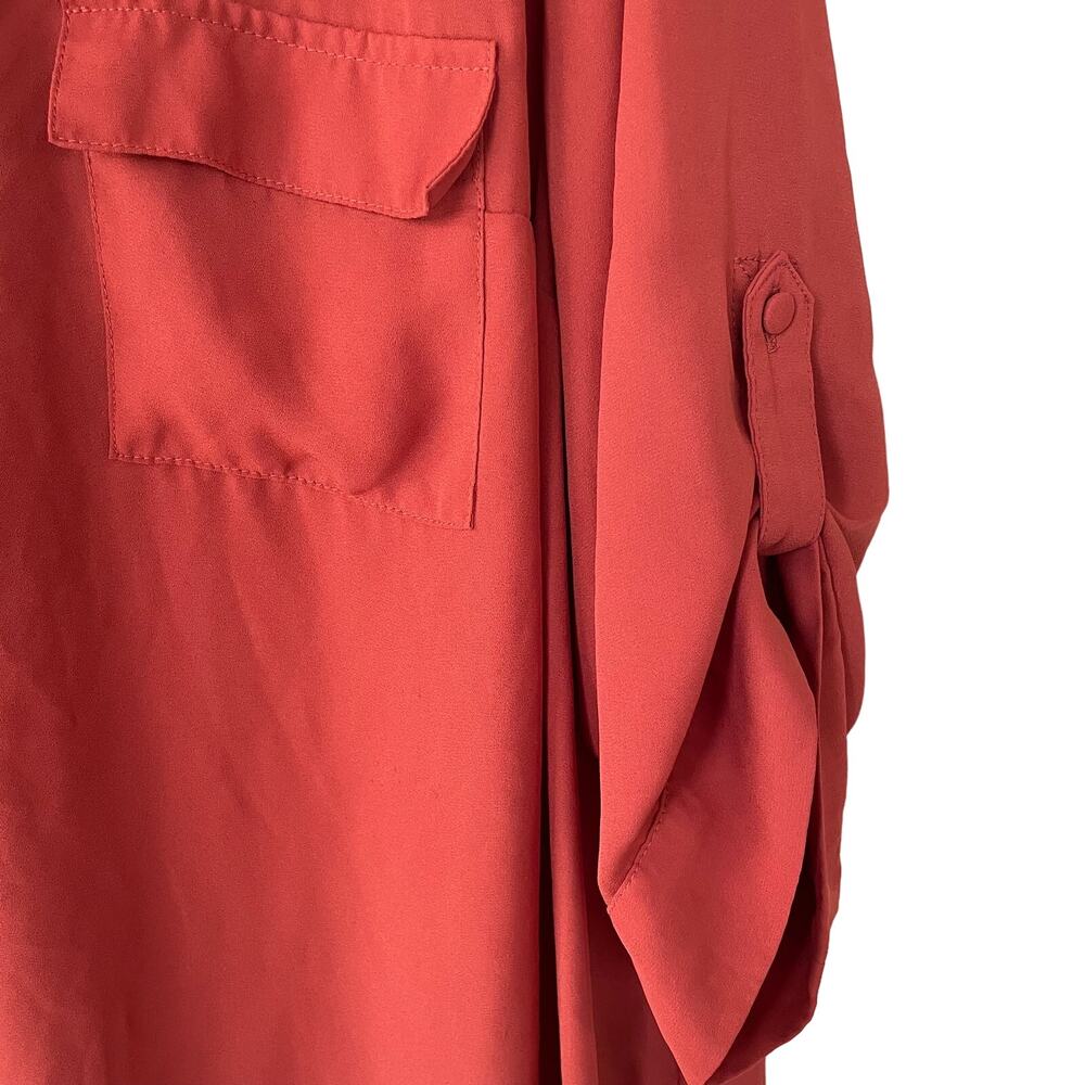 Torrid Harper Orange Half Button Down Blouse Size… - image 5